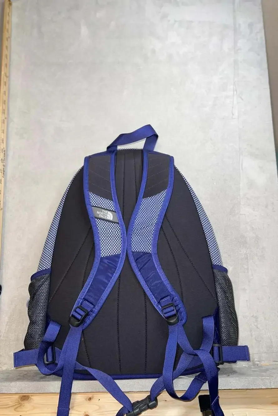 The North Face Jester Backpack Blue White Checkered Bungee Hiking School